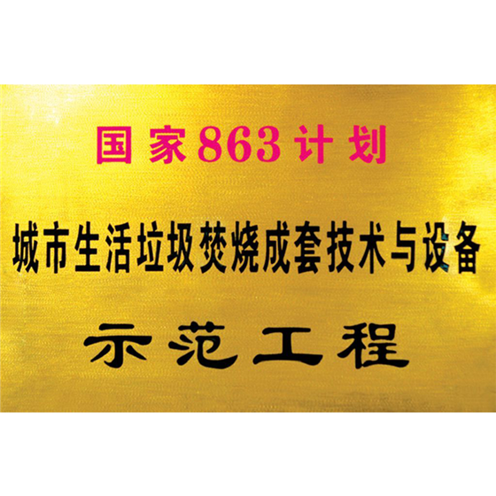 国家863计划示范工程 科技技术二等奖